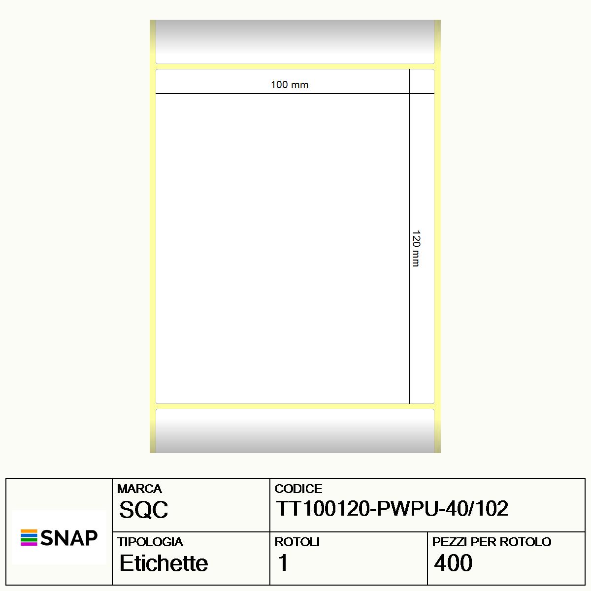 TT100120-PWPU-40/102 - Etichette SQC  S-SHIP Carta