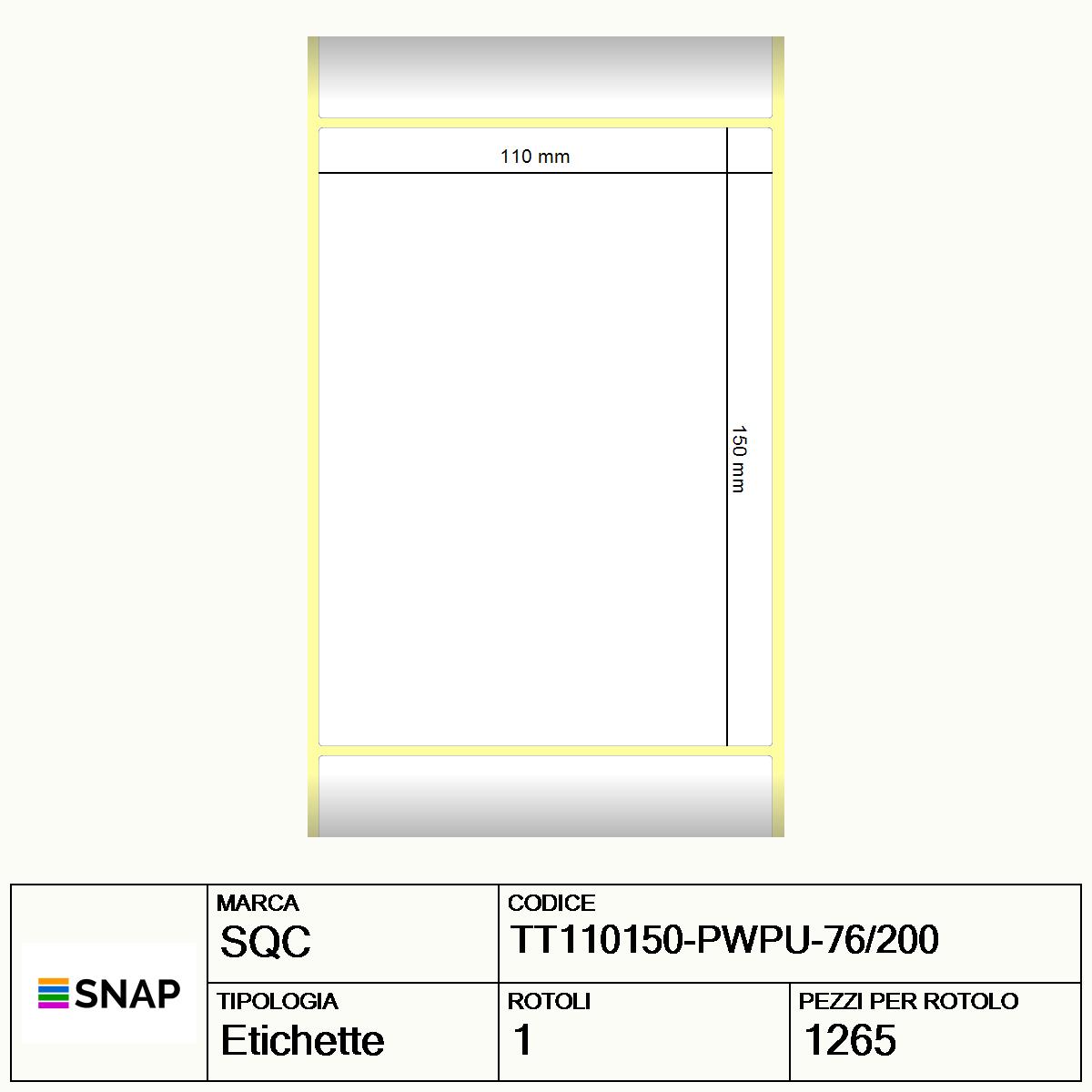 TT110150-PWPU-76/200 - Etichette SQC  S-SHIP Carta