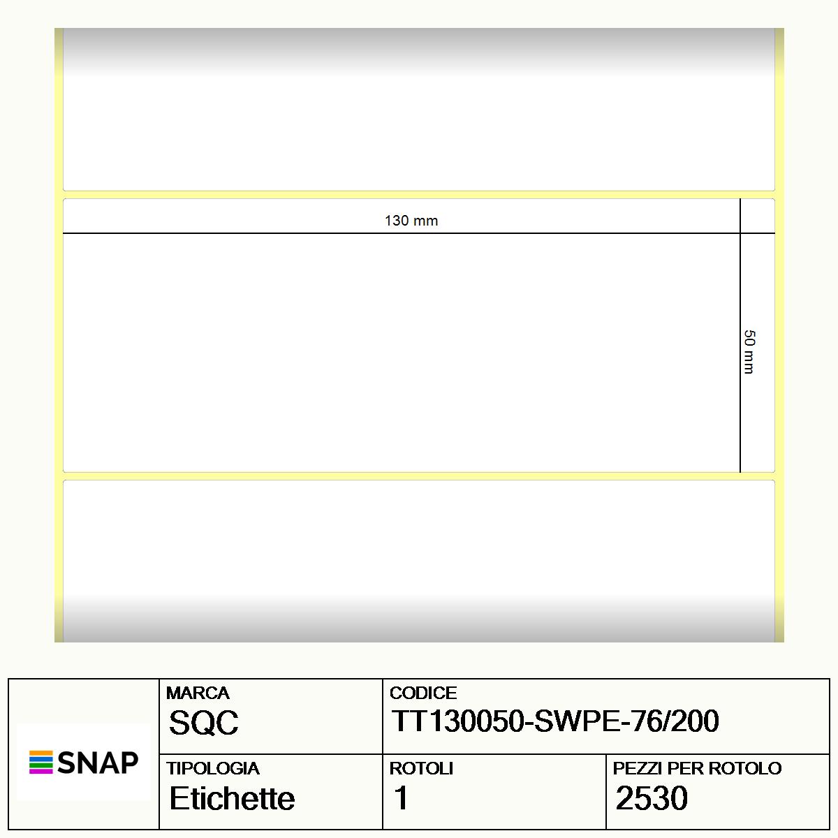 TT130050-SWPE-76/200 - Etichette SQC  S-STRONG Polietilene