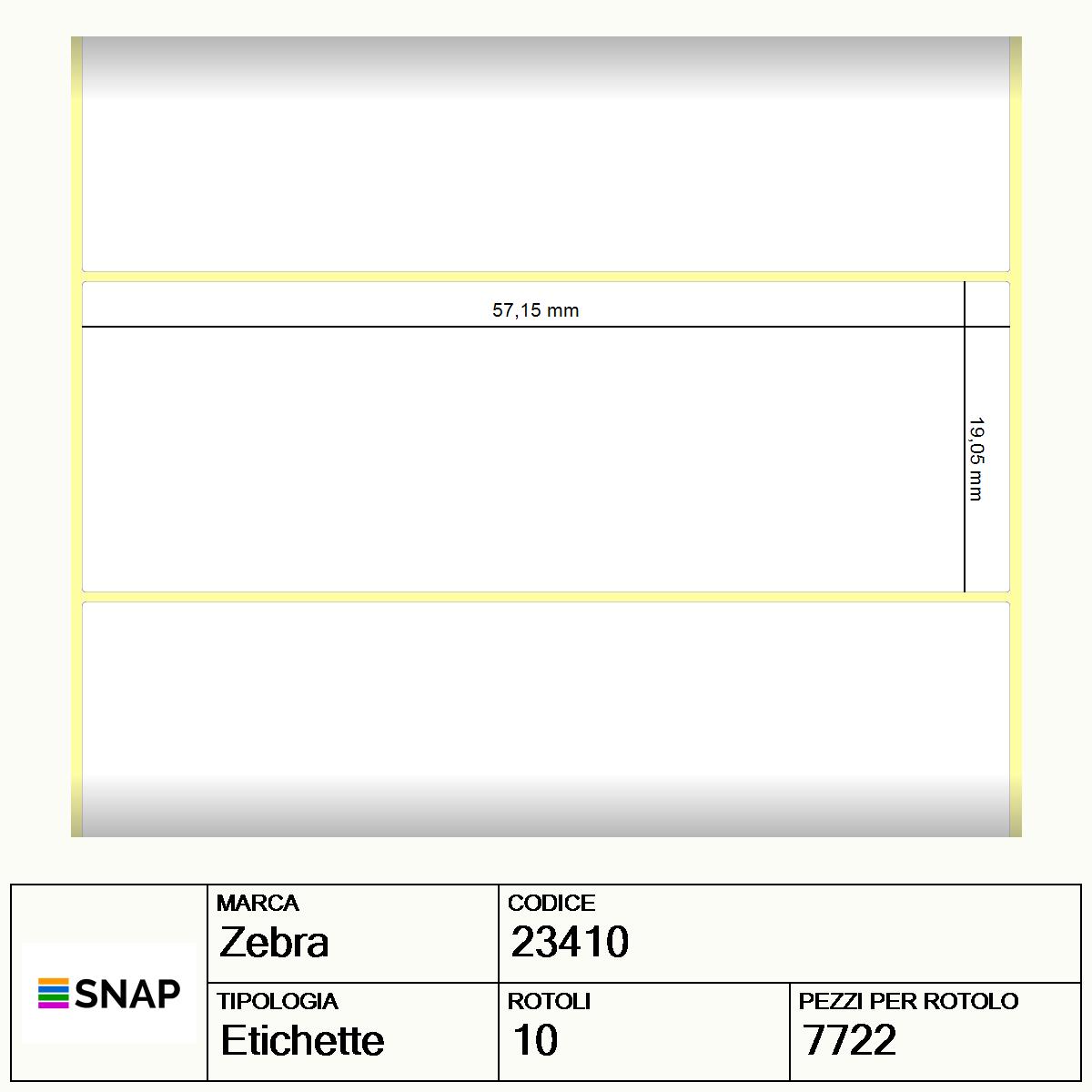 23410 - Etichette Zebra  8100T CryoCool Poliestere