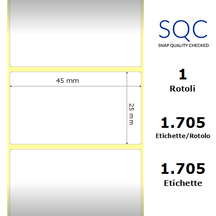 TT045025-PWPU-40/102 - Etichette SQC  S-DESK-PT Carta