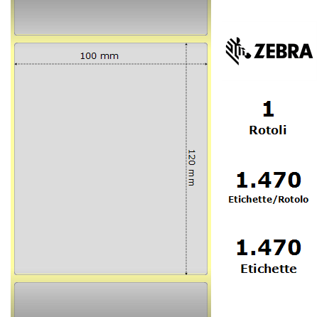 3008927/S - Etichette Zebra Argento Z-Ultimate 3000T Silver