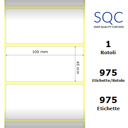 TT100045-PWPU-40/102 - Etichette SQC  S-DESK-PT Carta