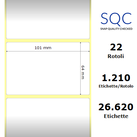 TT101064-PWPU-25/127-18150 - Etichette SQC  S-DESK-PT Carta