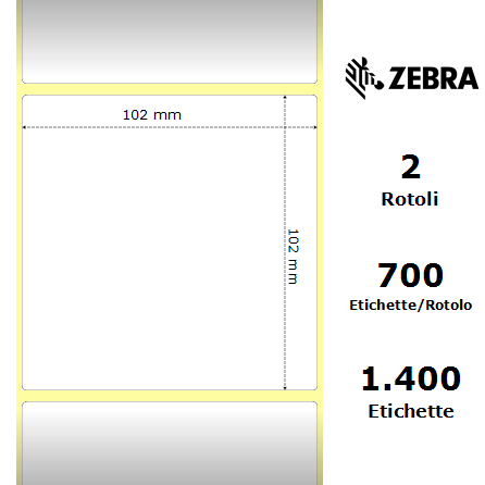 880261-101D - Etichette Zebra  Z-Ultimate 3000T White Poliestere