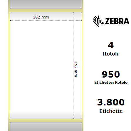 76060 - Etichette Zebra  Z-Select 2000T Carta