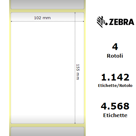 800740-605* - Etichette Zebra  Z-Select 2000D Carta