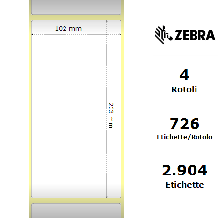880026-203 - Etichette Zebra  Z-Perform 1000T Carta