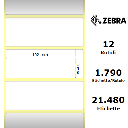 3006319* - Etichette Zebra  Z-Select 2000T Carta