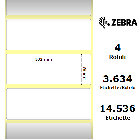 880026-038 - Etichette Zebra  Z-Perform 1000T Carta
