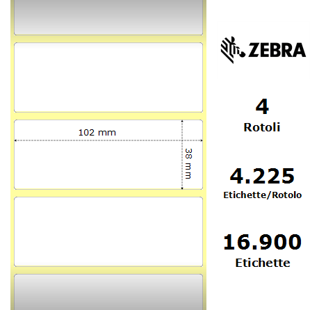 3006325* - Etichette Zebra  Z-Select 2000T Carta