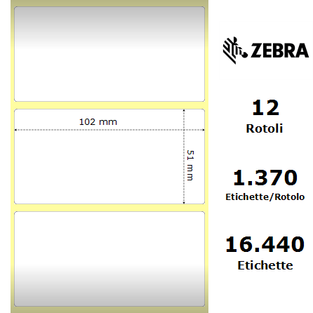 880261-050D - Etichette Zebra  Z-Ultimate 3000T White Poliestere