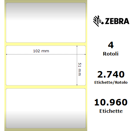 880026-050 - Etichette Zebra  Z-Perform 1000T Carta