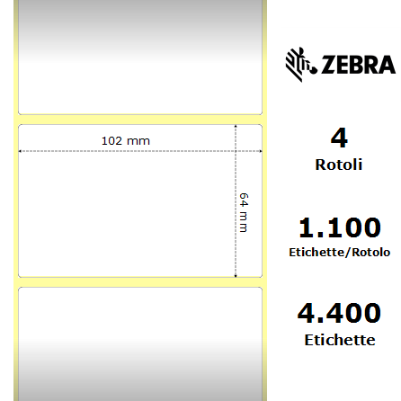 3007206-T* - Etichette Zebra  Z-Select 2000T Carta