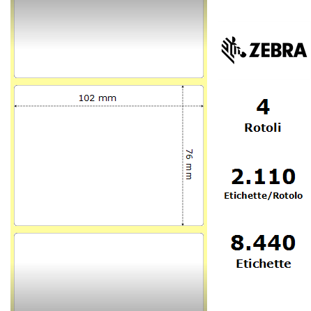 3007253-T - Etichette Zebra  Z-Perform 1000D Carta