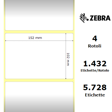 3009051 - Etichette Zebra  PolyO 3100T Poliolefine