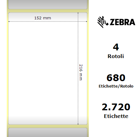 76186 - Etichette Zebra  Z-Perform 1000T Carta