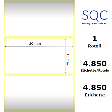 DT020010-PWPC-40/121 - Etichette SQC  S-DESK-PD Carta