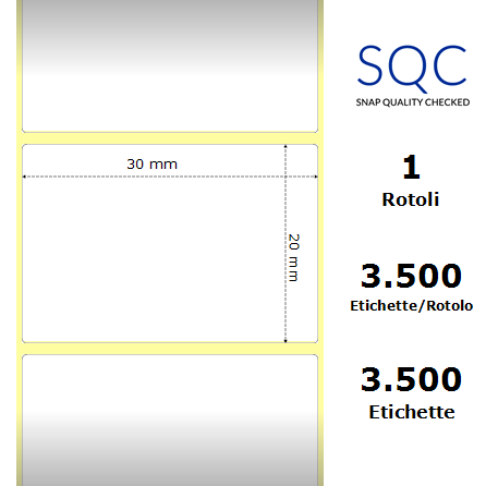 TT030020-PWPU-25/127* - Etichette SQC  S-DESK-PT Carta
