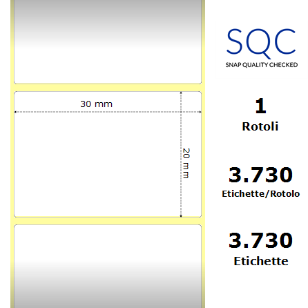 TT030020-PWPPM-25/127 - Etichette SQC  S-DESK-ST Polipropilene