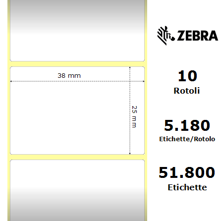 880006-025 - Etichette Zebra  Z-Perform 1000T Carta
