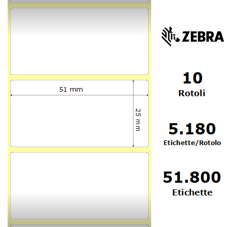 76171 - Etichette Zebra  Z-Perform 1000T Carta