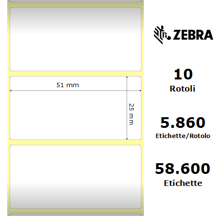 3004996 - Etichette Zebra  Z-Perform 1000D Carta