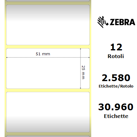 880007-025D - Etichette Zebra  Z-Perform 1000T Carta
