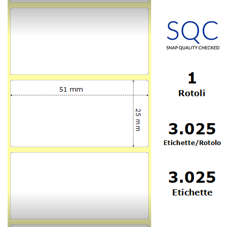 TT051025-RWPU-25/127 - Etichette SQC  Carta