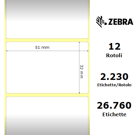 3004385PI-T - Etichette Zebra  Z-Perform 1000T Carta