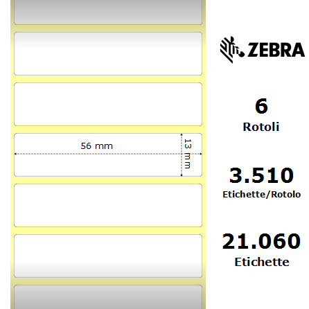 10010064 - Etichette Zebra  8000D Jewelry Polipropilene