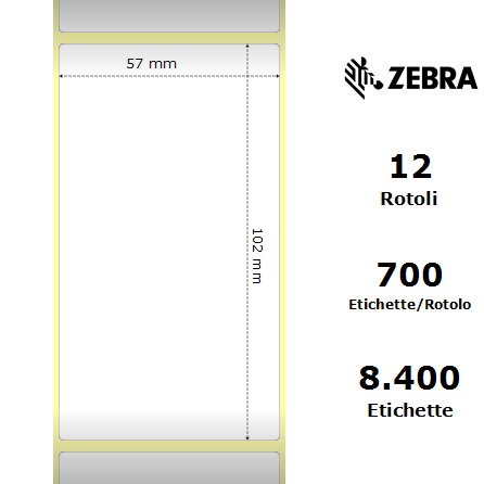 3007204-T* - Etichette Zebra  Z-Select 2000T Carta