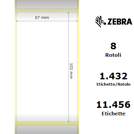 880156-101 - Etichette Zebra  Z-Select 2000D Carta