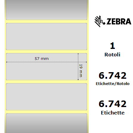 880374-019/S - Etichette Zebra Argento Z-Ultimate 3000T Silver