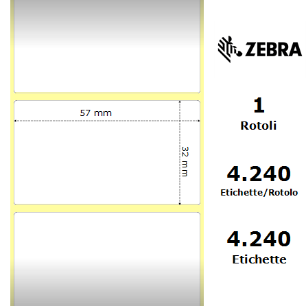 76173/S - Etichette Zebra  Z-Perform 1000T Carta