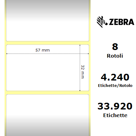 76173 - Etichette Zebra  Z-Perform 1000T Carta