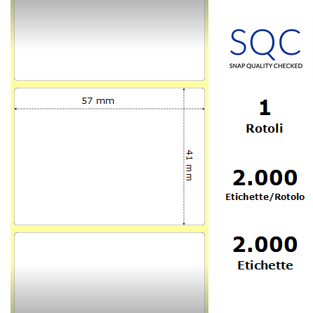 TT057041-PWPC-25/127 - Etichette SQC  S-DESK-PT Carta