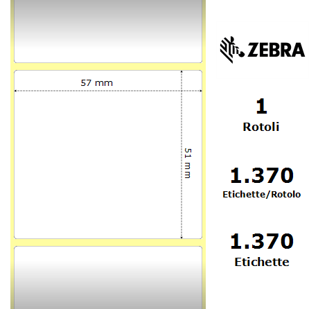 3007202-T*/S - Etichette Zebra  Z-Select 2000T Carta
