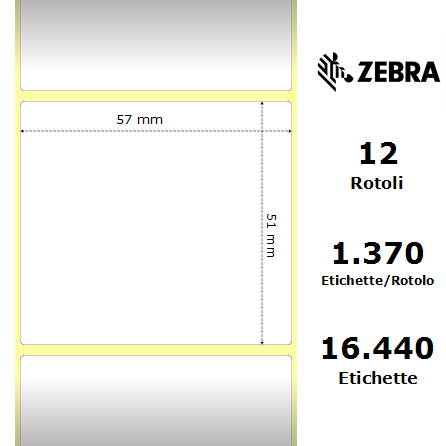 3007202-T* - Etichette Zebra  Z-Select 2000T Carta