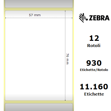 3007203-T* - Etichette Zebra  Z-Select 2000T Carta