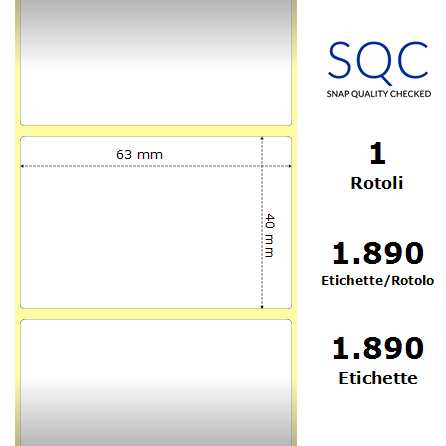 TT063040-PWPPG-25/127 - Etichette SQC  Polipropilene