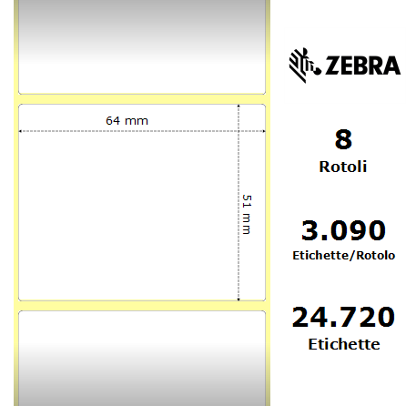 3004486 - Etichette Zebra  Z-Perform 1000T Carta