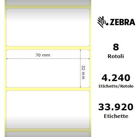 76174 - Etichette Zebra  Z-Perform 1000T Carta