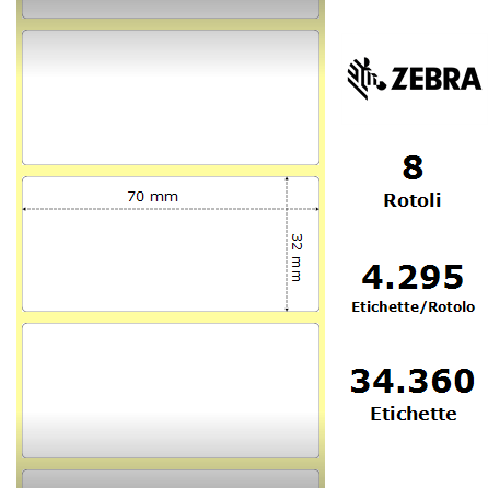 76014 - Etichette Zebra  Z-Ultimate 3000T White Poliestere