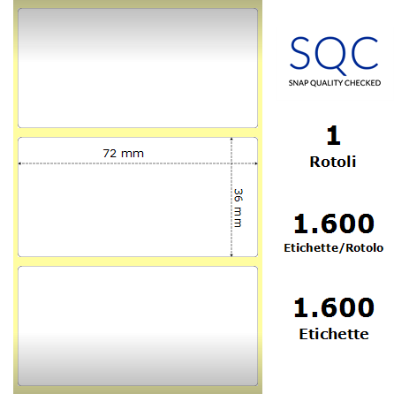 DT072036-PWPU-40/117 - Etichette SQC  S-DESK-PD Carta