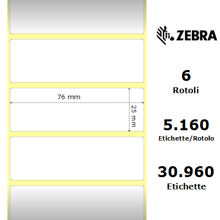 880738-025 - Etichette Zebra  Z-Perform 1000D Carta