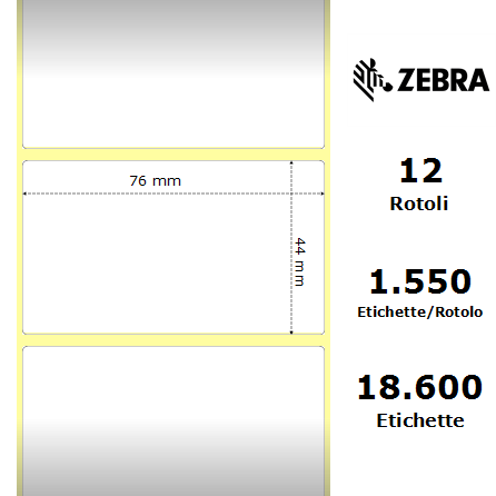 880015-044D - Etichette Zebra  Z-Perform 1000T Carta