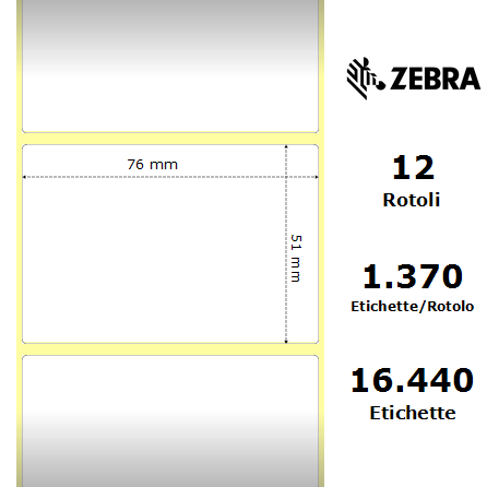 800273-205*/S - Etichette Zebra  Z-Select 2000T Carta