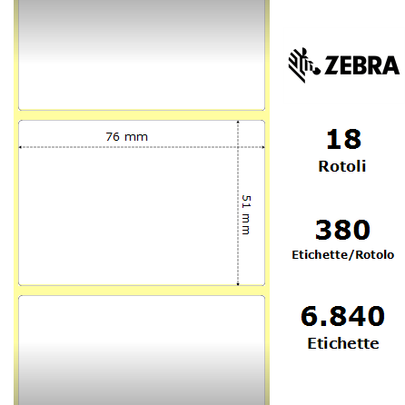 3006295* - Etichette Zebra  Z-Ultimate 3000T White Poliestere