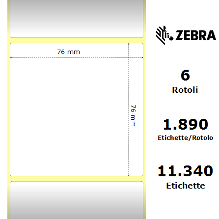 76015 - Etichette Zebra  Z-Ultimate 3000T White Poliestere